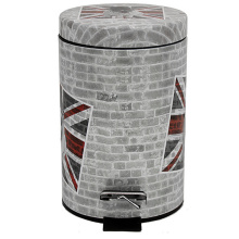 Fashion Printed Design Stainless Steel Foot Pedal Trash Bin