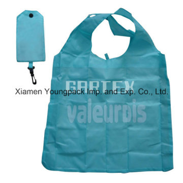 Custom 190t Polyester Nylon Foldable Shopping Tote Bag in Pouch