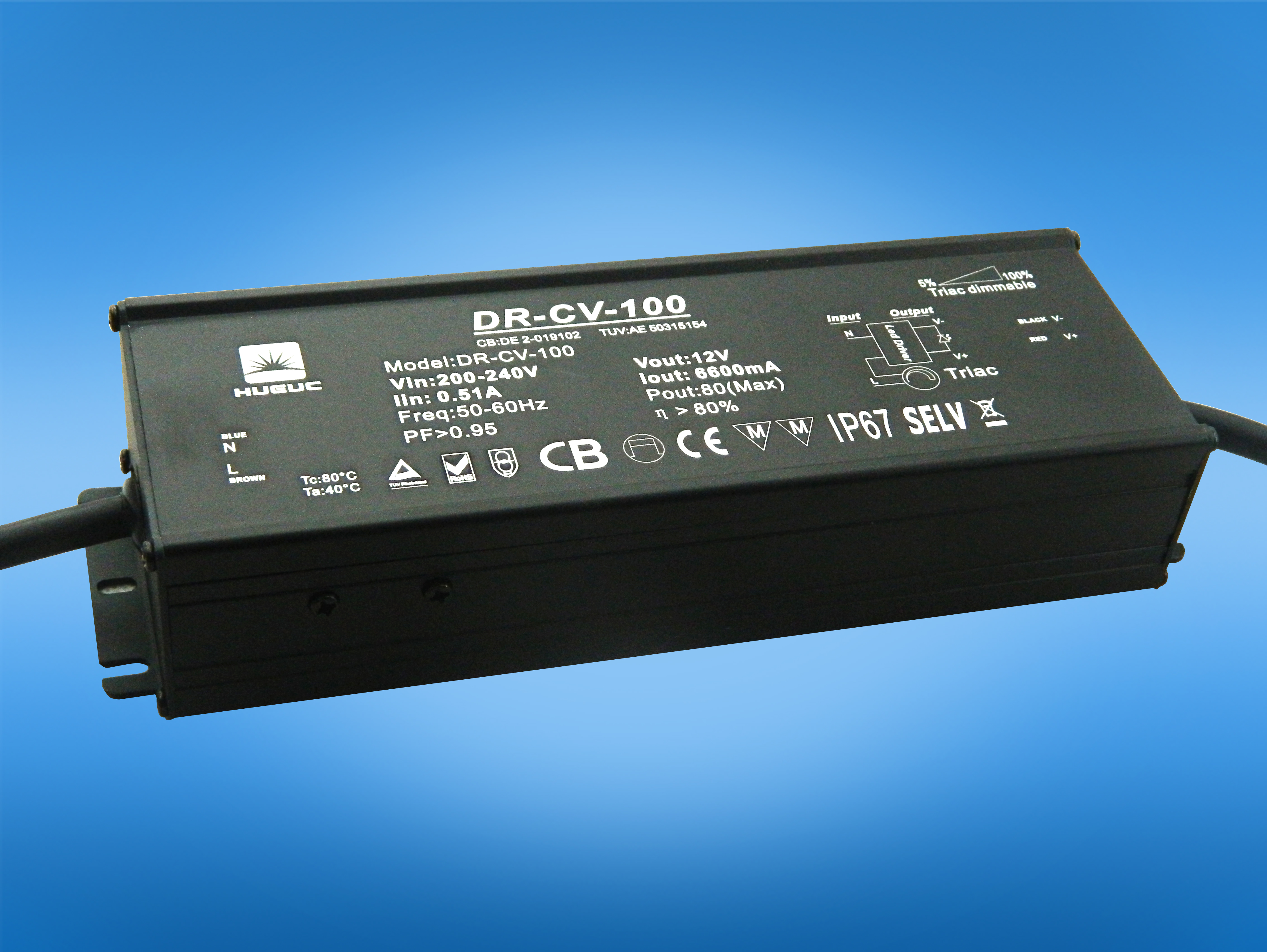 24V 100W 0-10V dimmable Waterproof Power Supply