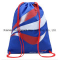 Blue Custom Printed Promotional Waterproof Travel Nylon String Backpack