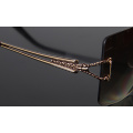 Rimless fashion women's sun glasses