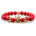 Natürlicher Edelstein Imperial Crown Bead Armband König Königin Luxus Charm Paar Schmuck Weihnachtsgeschenk für Frauen Männer