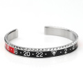 Maßgeschneidertes Herren-Tachometer-Armband aus Edelstahl mit Manschette