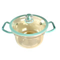 Utensilios de cocina de olla de cocción de vidrio transparente de borosilicato de 1.5L