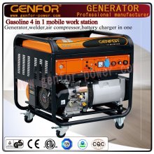 Benzin 4 in 1 Mobile Work Station Generator, Schweißer, Luftverdichter und Ladegerät