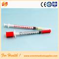 Plastic medical disposable syringe with needle