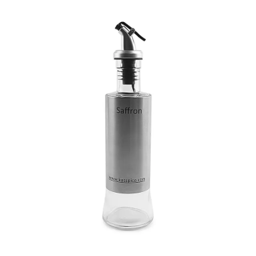 Glass Oil Vinegar Bottle With Stainless Steel Sleeve