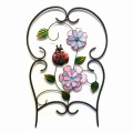 Artificial Cloth Flower Decorated Metal Fence Craft