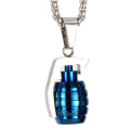 Hiphop Man Gold Hand Grenade Bomb Necklace Pendant