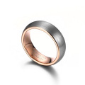 Silver and rose gold women's tungsten carbide rings