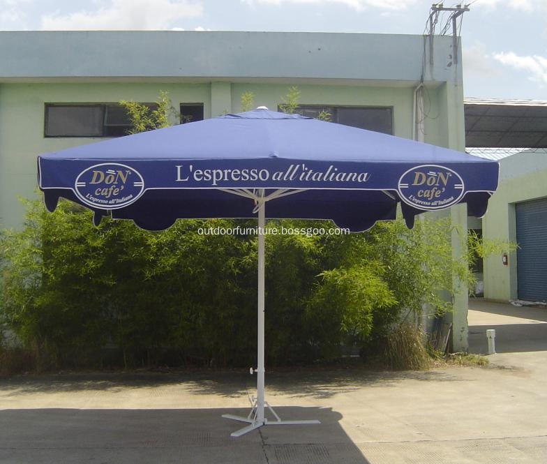 3.5*3.5M Garden Square Aluminum Straight Logo Umbrella