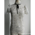 Cotton Nylon Lace Ladies Blouse Sleeve Sweater