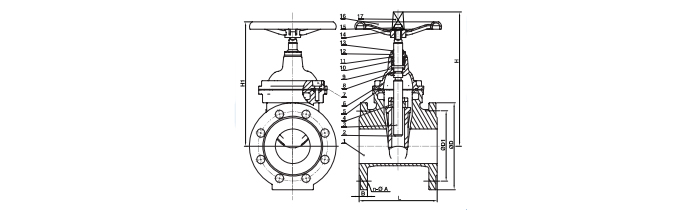 gate valve drawing