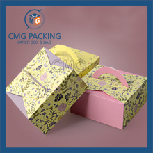Caixa de papel quadrada do Mooncake da impressão do logotipo do cartão (CMG-bolo caixa-027)