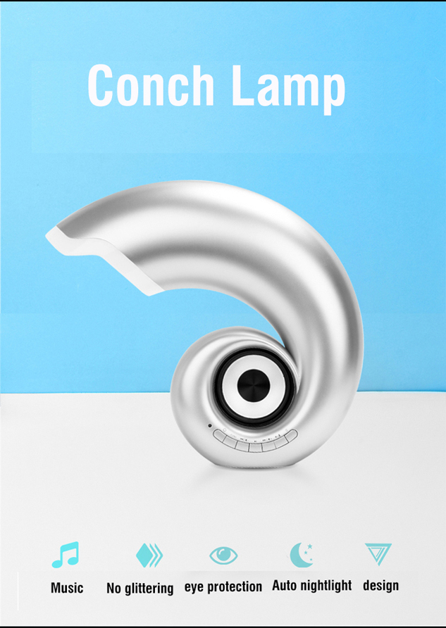 conch desk lamp with bluetooth speaker nigh light-1