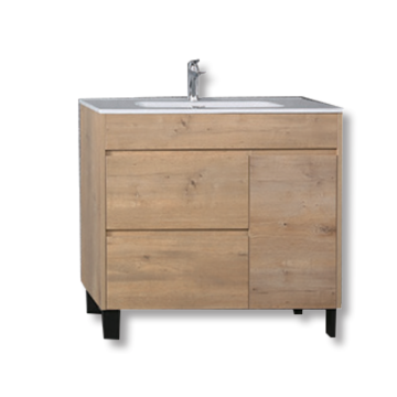 Mueble de baño independiente de MDF con lavabo de cerámica