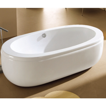 Big Size 74" Oval Tub Wide Edge Freestanding Bath Tub