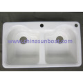 Sunboat emaillierte Gusseisen Wasserkanal / Pintough / Flume / Doppel Waschbecken Emaille Cast Iron Sink