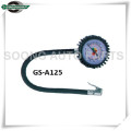 Clip-on Chuck Plastic body Dial Type Tire Gauge with flexible hose