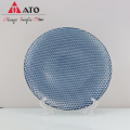 ATO tableware charger blue glass plate dishes set