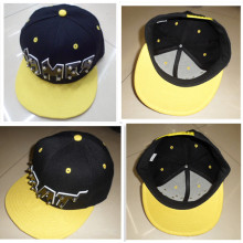 Handmade letters rivet spike studed fashion punk hiphop snapback flat peak cap