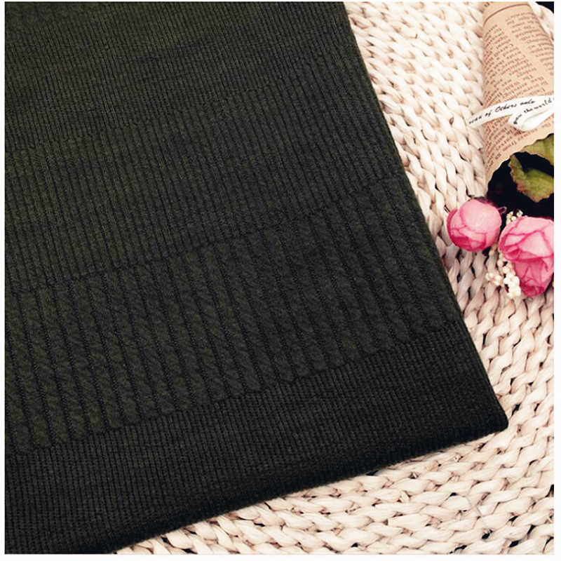 High Quality Black Jacquard Knitting Fashion Fabrics001