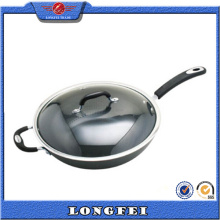 Best Selling New Edelstahl und Bakelit Griff Aluminium Wok Pan