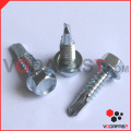 Hex Flange Head Self Drilling Screw Zinc Plated