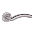 Arched Door Handle On Rose Satin Stainless Steel