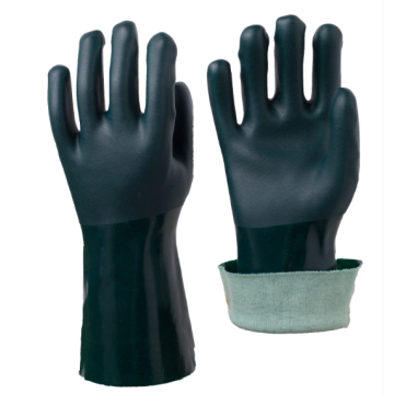 Guantes antideslizantes recubiertos de PVC verde