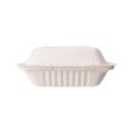 600 ml de graxa à prova de graxa MicrowAvable Bagasse Biodegradaable Sandwich Togo Recipiente Take Away Food Packaging Paper Bento lancheira