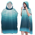 Serviette de poncho imprimée à changement de surf en microfite surdimensionné