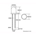 Lente difusa LED âmbar de 5 mm de alto brilho 4000-6000mcd