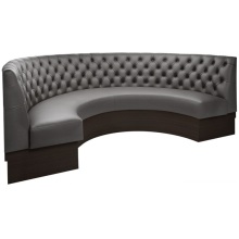 Tecido de couro personalizado Ushape sofá redondo para cabine de restaurante