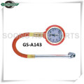 Metal body Dial Type Tire Gauge with brass air release valve