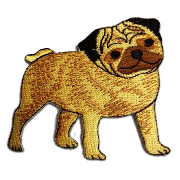 Cute Pug Breed Dog Appliques Embroidered Patches