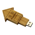 Pen drive USB em forma de casa de madeira com logotipo personalizado