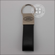Leather Keychain, Metal Keyring with Engraved Logo (GZHY-KA-015)