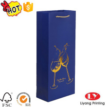 Bolsa de embalagem de garrafa de vinho de papel sofisticada decorativa