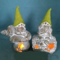 Stone Finish Decoration Cute Sitting Garden Dwarf with LED Light