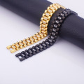 16mm Wide Stainless Steel Gold Mens Chain Bracelet