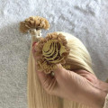 Blonde U-tip pre-bonded fusion human hair extensions