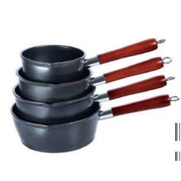 Cast Iron Looking Sauce Pan Set