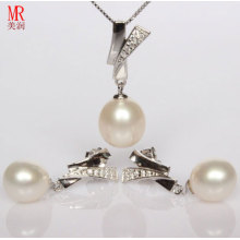 925 Sterling Silver Fresh Water Pearl Necklace Set