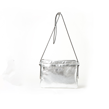 Metallic zipper stitching small square bag