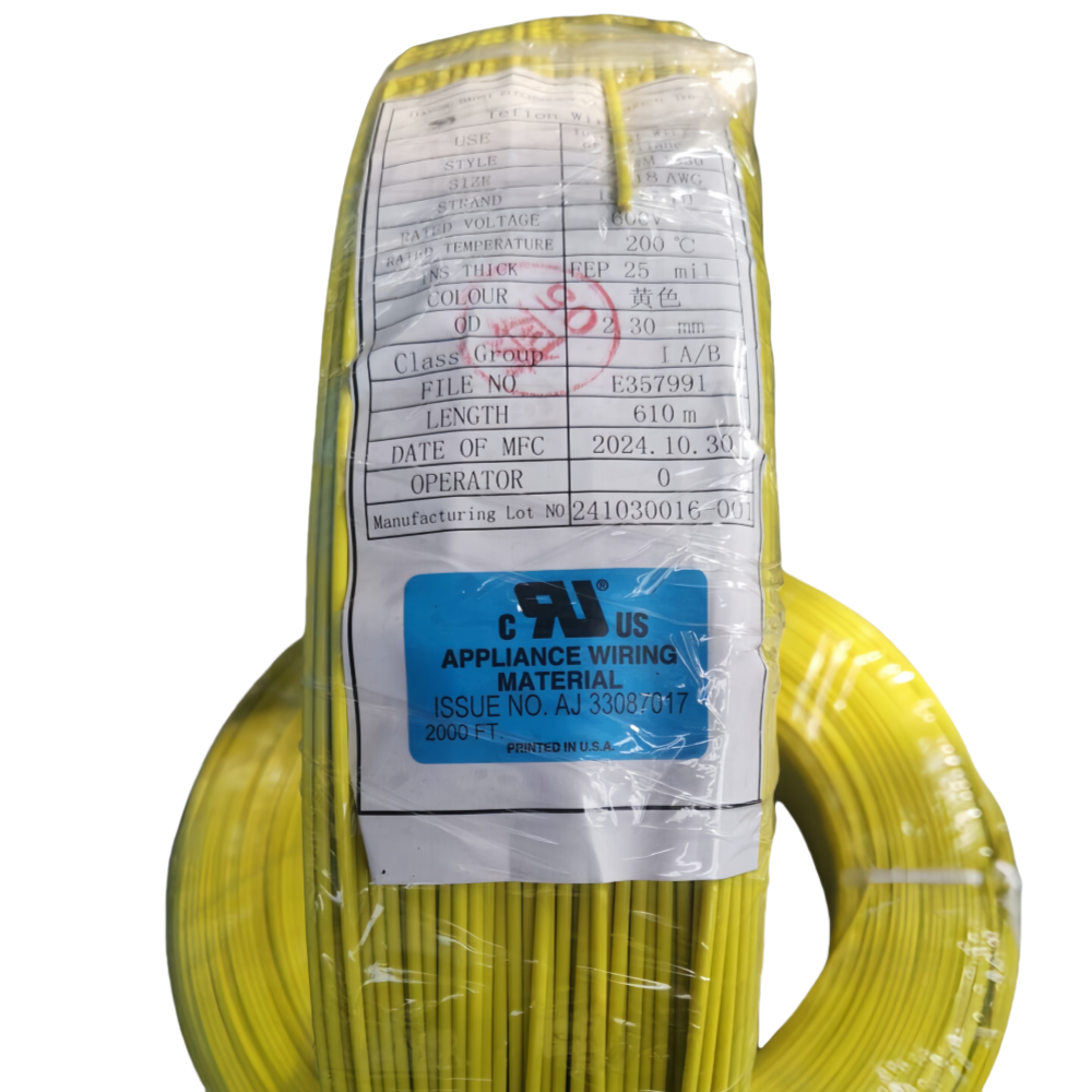 UL1330 18# yellow Fluorine plastic wire UL1330 18# yellow Fluorine plastic wire