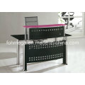 Современный металлический каркас из стекла Top Office Front Desk Table (FOH-YTJ-8015)