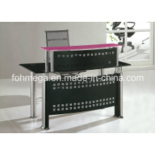 Modern Metal Frame Glass Top Office Front Desk Table (FOH-YTJ-8015)