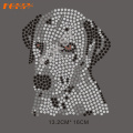 Black Dog Rhinestone Heat Transfer Iron On T-shirt