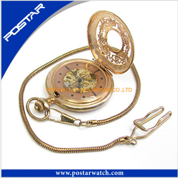 Psd-3123 Pocket Watch Cinnamon Color Vintage Watch for Unisex